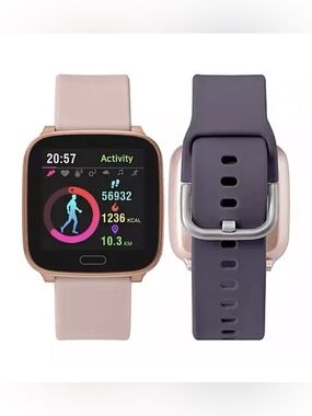 NEW iConnect by Timex  Smartwatch - Pink Band w/ Rose Gold Case + Purple Band